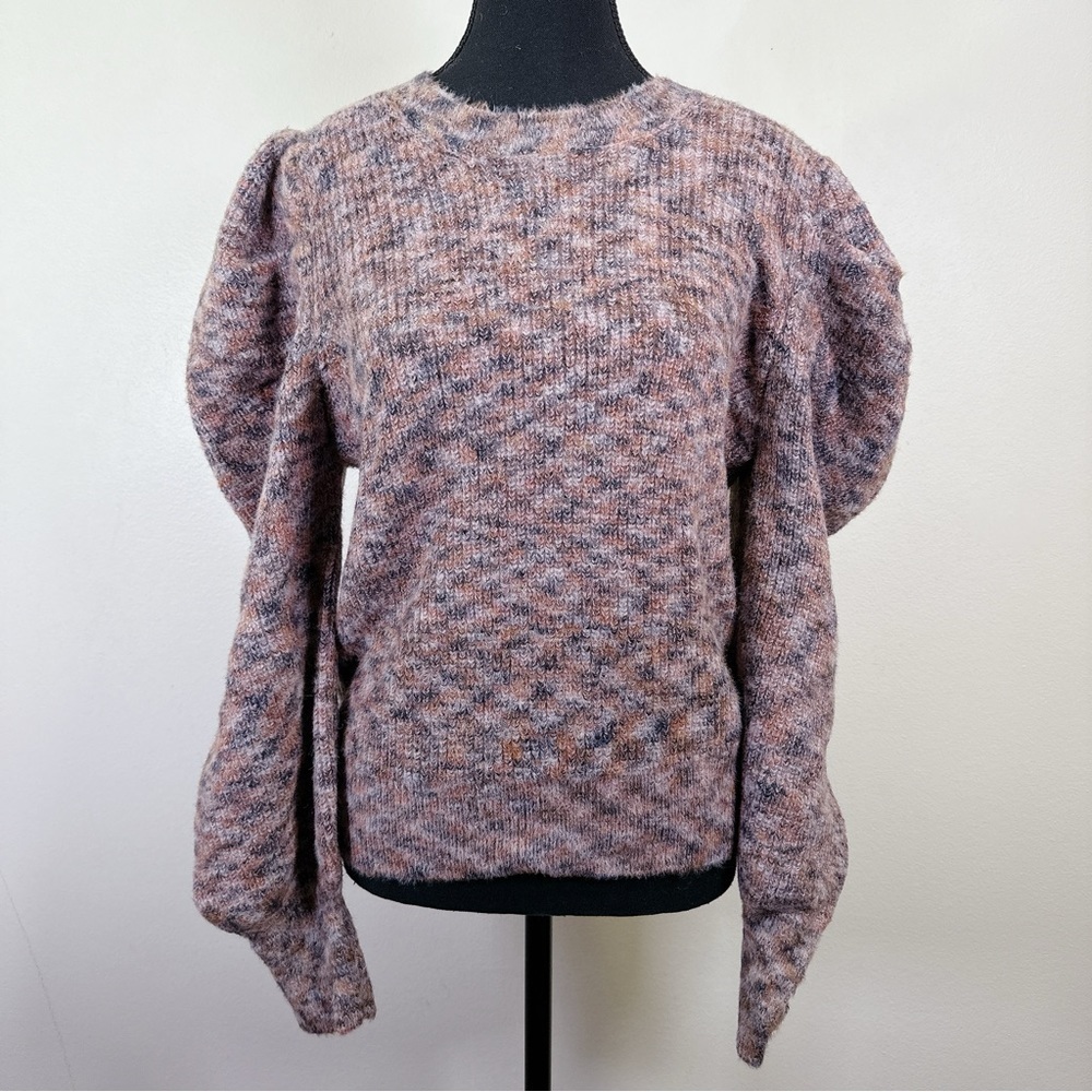Unbranded Crewneck Puff Sleeve Space Dye Sweater